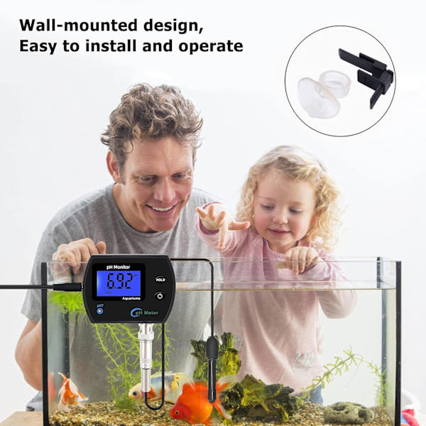 PH-måler - PH-måler Vandkvalitetsmonitor Tester LCD-display BNC-interface Probe til akvarier hydroponics (EU)