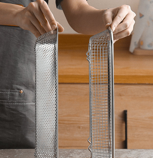 1 stk. opbevaringsstativ til låg på skabsglas i rustfrit stål 304, opbevaringsstativ til låg på syltetøjsglas, rektangulær kurv Wire mesh
