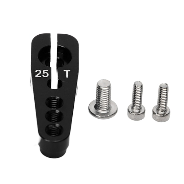 Servo Horn 25T i Aluminiumlegering, Robust, Justerbar, 3 Huller, RC-Bil Servo Horn for 1/10 RC Biler, Svart