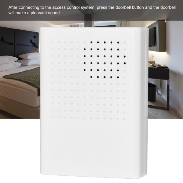 Langallinen 12 V elektroninen ovikello - valkoinen, 90 dB ääni - kulunvalvonta hotelliin ja kotiin