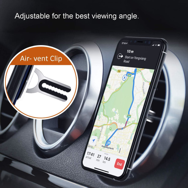 2 delar (svart + blå) biltelefonhållare, 360° roterbar multifunktionell telefonhållarring, kan användas för billuftuttag