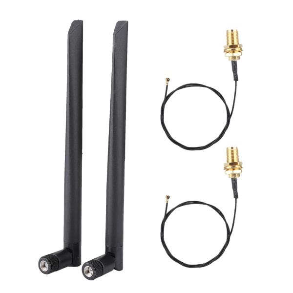 2 STK M.2/NGFF nettverkskortkabel og 2x 6DBi-antenne for Intel 9260NGW /7265AC/9650AC /BCM94360