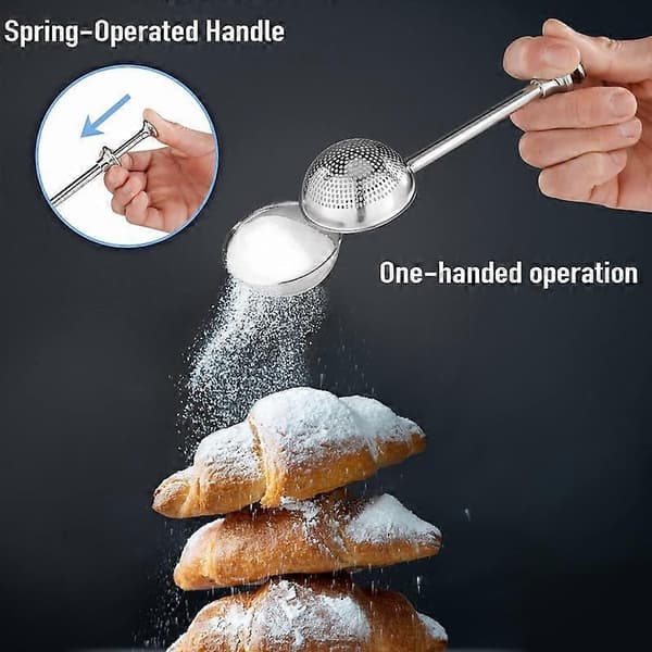 5 Cups Fine Mesh Hand Crank Sifter Stainless Steel