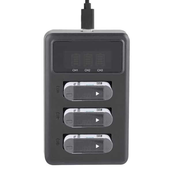 Actionkamera Batterilader 3 spor USB Lading Svart Tilbehør til Sony NP-BX1