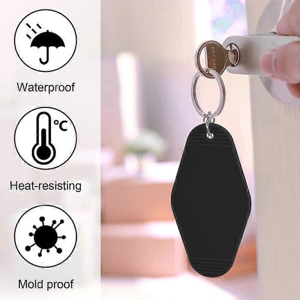 Hotel Keychain Blank with Keyrings, Plastic Rhombus Motel Keychain