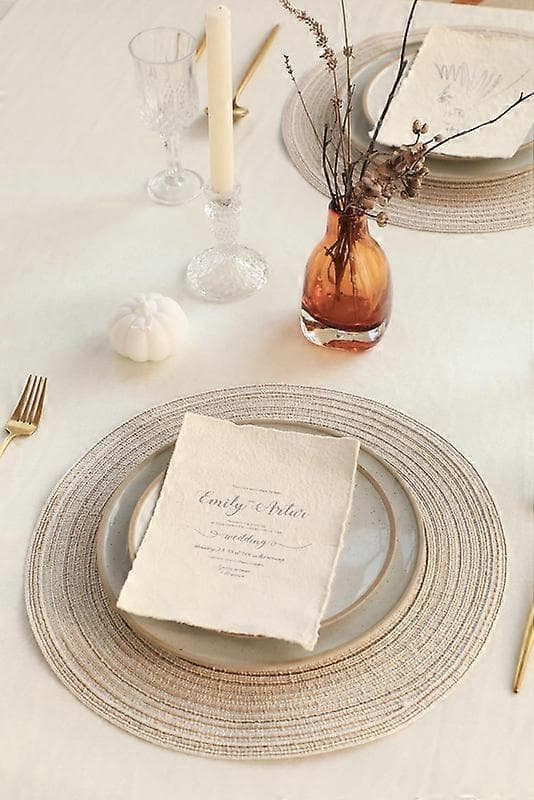 Round Braided Placemats Washable Heat Resistant Cotton Polyester