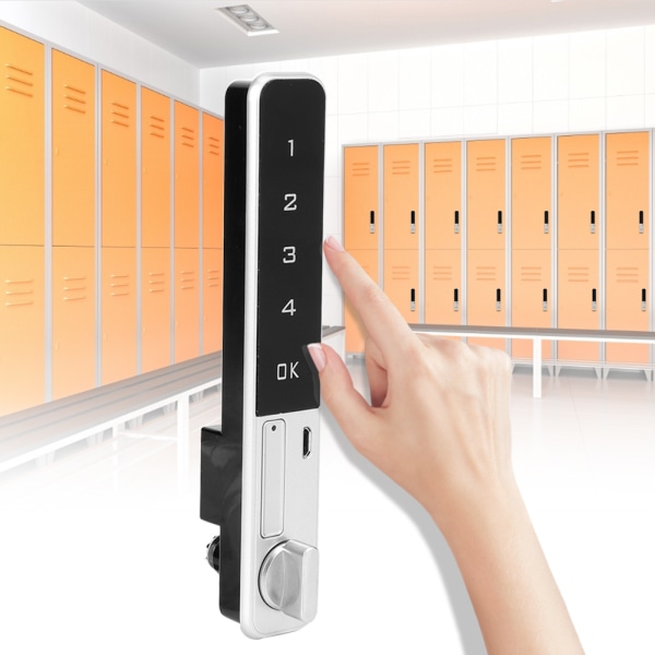 Zinklegering Elektronisk Smart Adgangskodelås Berøringstastatur med Flad Bolt Sikkerhed til garderobeskabe