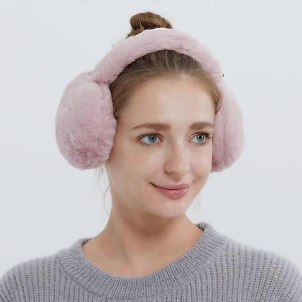 Foldable Earmuffs, Adjustable Faux Fur Earmuffs for Winter
