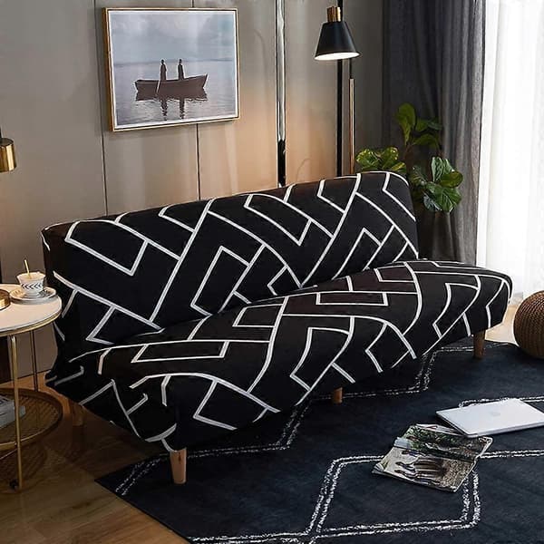 Sofaovertræk uden armlæn stræk 2-personers sovesofaovertræk foldbart