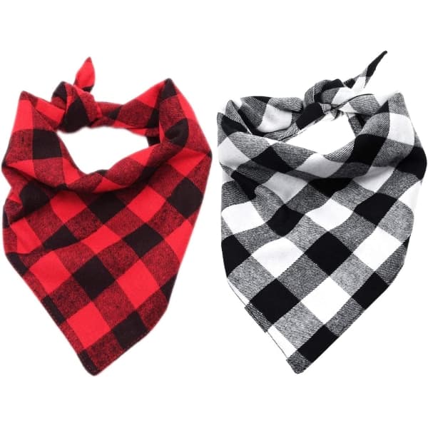 Rødt og sort kæledyrstørklæde - 2 stk., størrelse S farve 2 color 2 s