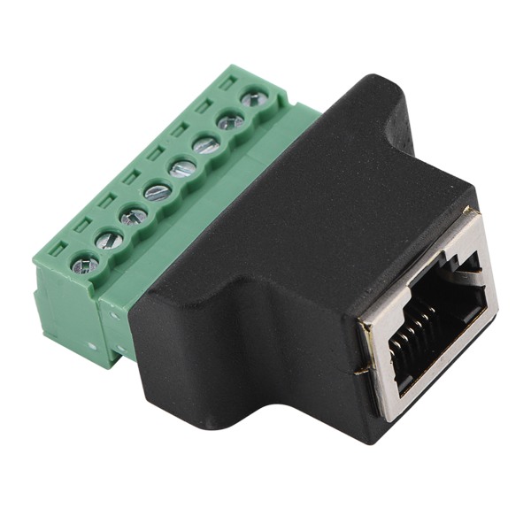 DVR Ethernet-kontakt RJ45 hunnkontakt til 8-pinners skrueterminalkontakt