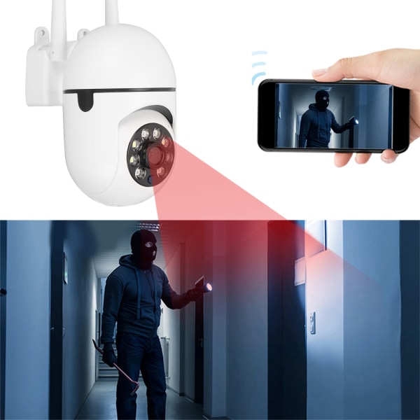 360° View Color Night Vision Smart Security Camera - 1080P, Motion Tracking, To-vejs lyd