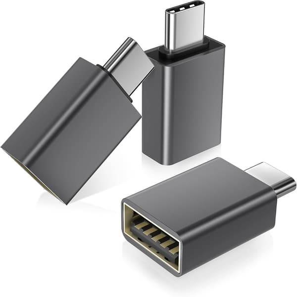 Basesailor USB C - USB-sovitin 3 kpl, USB-C uros - USB 3.0 naarasmuunnin | Type C OTG -kaapelisovitin Thunderbolt 5 4 3 MacBook Pro/Air -laitteille Black