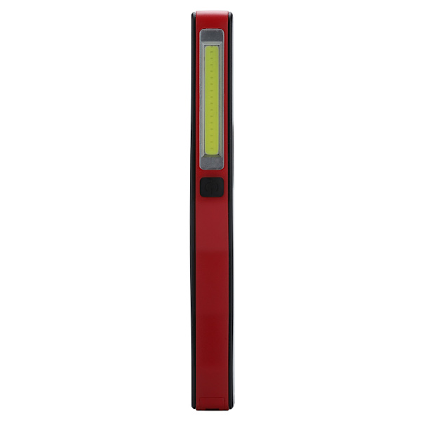 Oppladbar COB LED Lommelykt Håndholdt Lomme Pen Arbeidslys med Magnetisk Roterende Klips Rød
