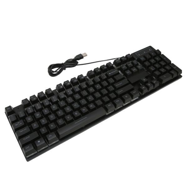 Gaming Keyboard Kablet 104 taster Ergonomisk baggrundsbelysning USB-tastatur til hjemmekontor Laptop Arbejdsspil Sort
