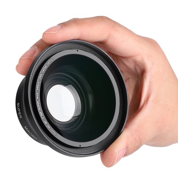 Supervidvinkelobjektiv 0,39X för DV-kameror och mobiltelefoner med 37 mm telefonklämma