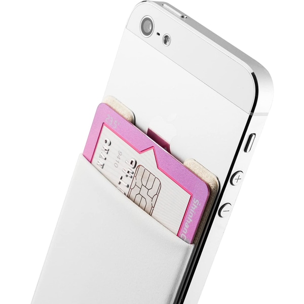 4 korttipidikettä, itseliimautuva pussi, itseliimautuva matkapuhelinlompakko, kiinnitettävä lompakko iPhonelle, Galaxy, Sinji Pouch Basic 4