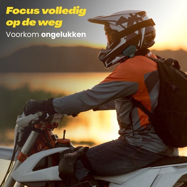 ING Motorcykelhjelm Headset Bluetooth, Med Mikrofon til Hjelm, Vandtæt, Universal Pasform