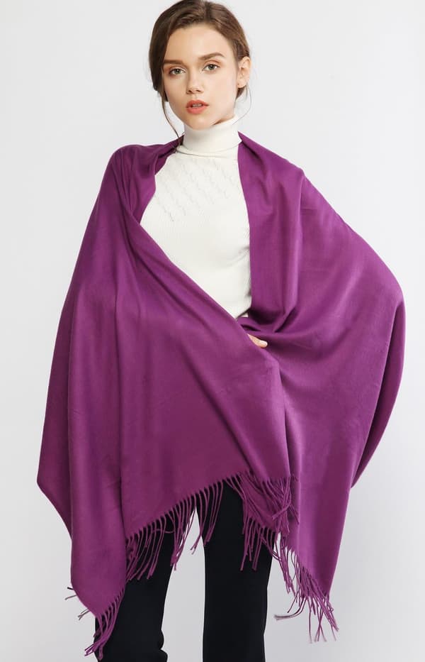Skjerf til dame Pashmina sjal og omslag til bryllup Skjerf til dame Vinter Purple