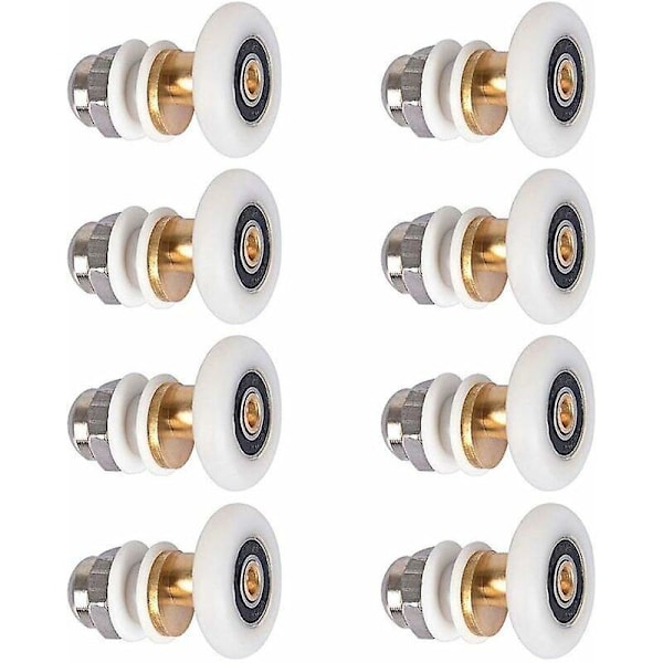 Sliding Shower Door Roller Set - Replacement Wheels for Shower Enclosure, 27mm Diameter, 8 Pieces