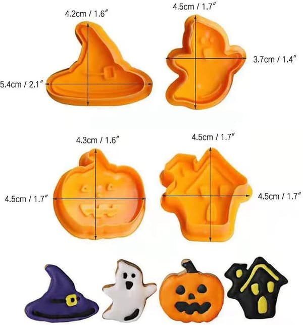 4 Halloween Kakeutstikkere