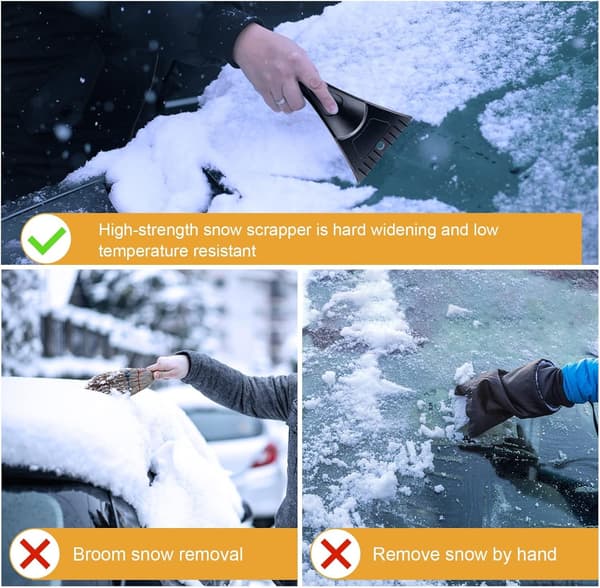 Snow Brush, Removable Car Ice Scraper for Windshield with Foam Grip