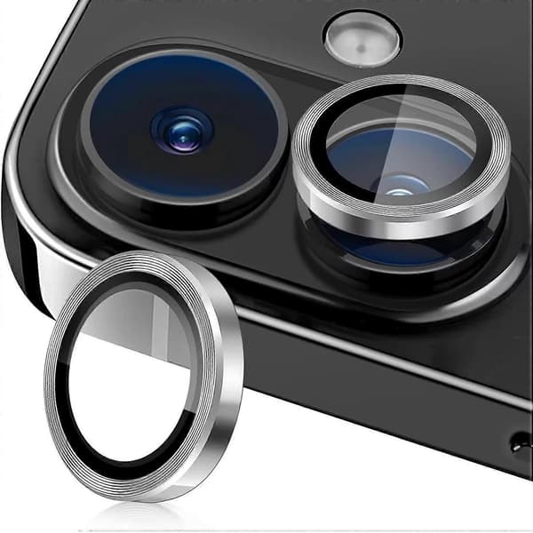 Metal Camera Protector with CD Texture and Tempered Glass for iPhone 16/iPhone 16 Plus