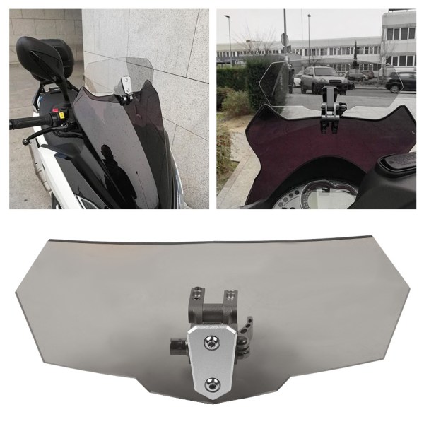 Universal luftflödesjusterbar motorcykel vindruta vindruta vindavvisare (svart)
