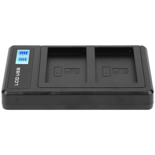 Bärbar kamerabatteriladdare - LP-E12 USB -kamera dubbelladdare med LCD-skärm
