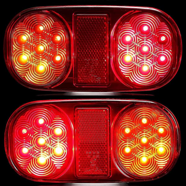 12V LED Tilhengerlys, 2 stk Vanntette LED Tilhenger Baklys