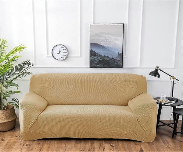Stretch Sofföverdrag, Universal Sofföverdrag för Soffa med Armstöd (Svart, 1-sits)