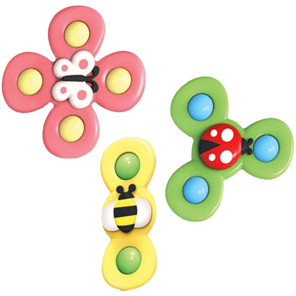 3 st/set Baby Toys Spin Sucker Spinning Toys Insect Kids Funny Classic Spinning Toys Barn Gåvor Badleksaker