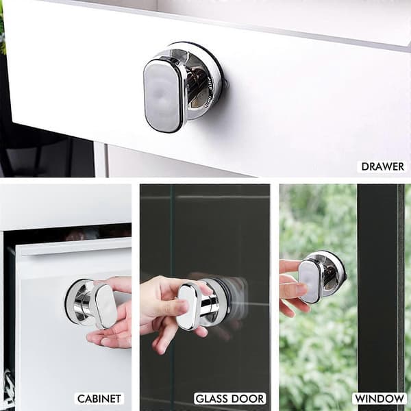 2 PCS Suction Cup Door Handle Bay Window Suction Cup Strong Suction Cup Pull Handle for Bathroom Glass Cabinet Drawer Handle