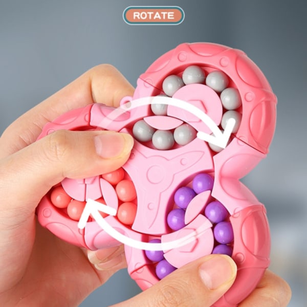 6-puolinen papu pyörivä cube toy lapsille ja aikuisille Kannettava sormenpäällinen kolmion muotoinen gyroskooppilelu dekompressioopetuslelu