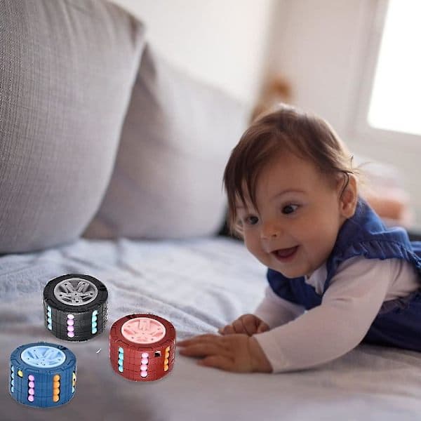 Magic Bean Cube Fidget Legetøj - Roterende Bønne Cube til Fingertryk og Stresslindring, Sort 1 stk