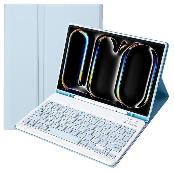 A13B Leather+TPU Tablet Case Bluetooth Keyboard Case with Pen Holder for iPad Pro 11 (2024)