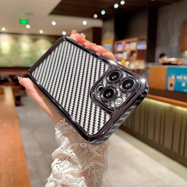 Plated Striped Case Compatible With iPhone 14 Pro Max/14 Pro, Soft Shockproof TPU Cover With Lens Protection