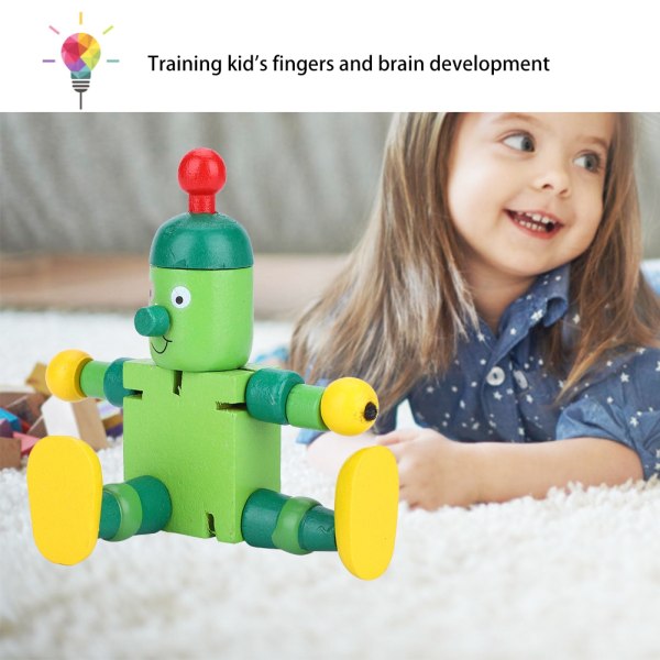 Personlighed Sødt trærobotlegetøj Lærings- og pædagogisk legetøj til børn Børn (grøn)