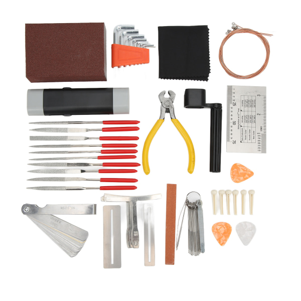 Kitaran korjaustyökalu String Bridge Pin Pick Kiillotusviivain Viivaimen set