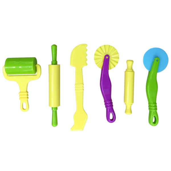 6 st/set Barn Färg Leklera Modell Verktyg Leksaker 3D Plasticine Verktyg Playdough Set Tidiga Lärleksaker