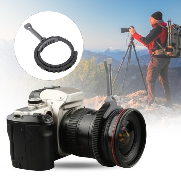 Muovinen kestävä säädettävä zoom Seuraa Focus Focus -tarkennuskahva hammaspyörällä DSLR CameraGraylle