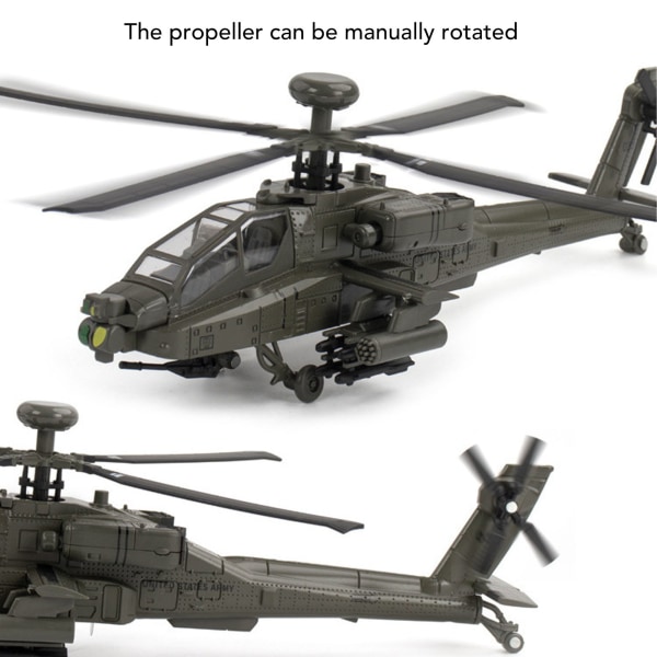 Alloy Diecast Sound Light Armed Helikopter Model Toy Kid Attack Helikopter Leksak Heminredning Typ 1