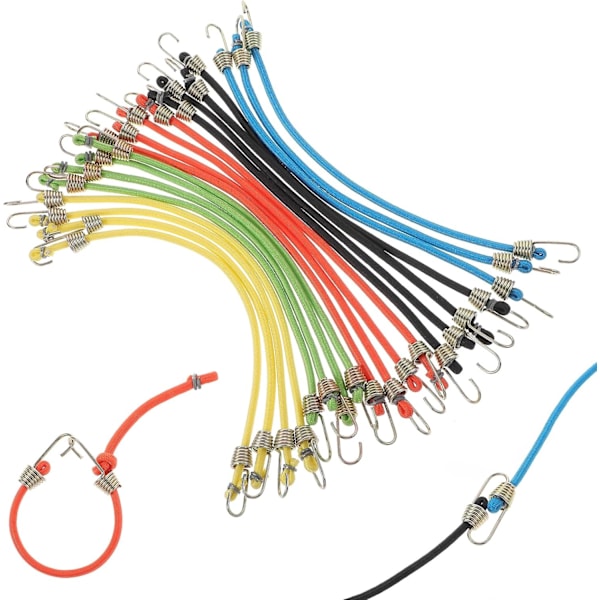 20-pack gummiband med krokar - Mini gummiband - Med krokar - Justerbart gummiband
