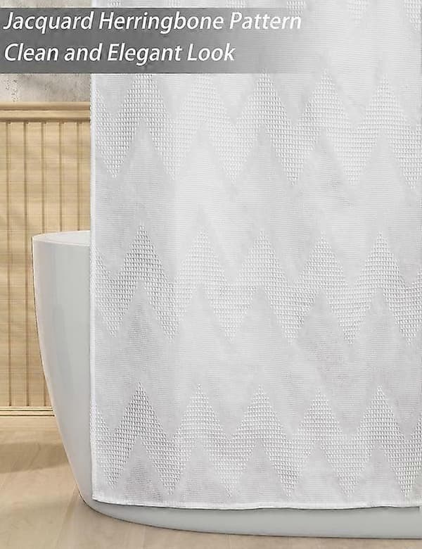 Waffle Weave Textured Soft Fabric Shower Curtains for Bathroom