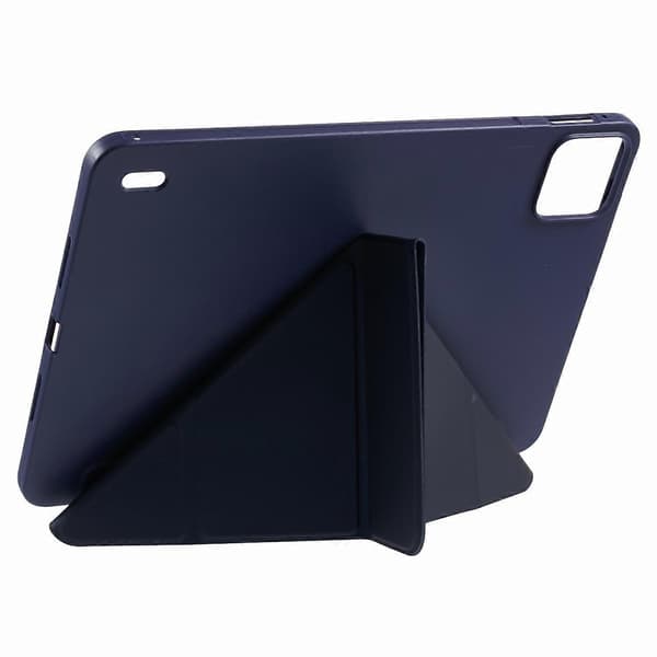 For Xiaomi Pad 7 Pro/Pad 7 Case PU Leather+Silicone Origami Stand Protective Shell - Dark Blue