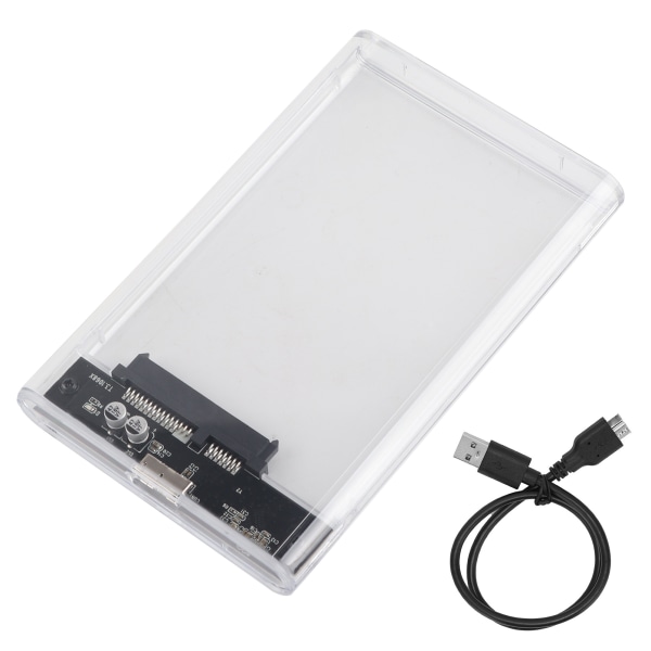 Läpinäkyvä SSD- case 2,5 tuuman SATA-sarjaportti USB 3.0 High Speed ​​Mobile Hard Disk Box -kotelo