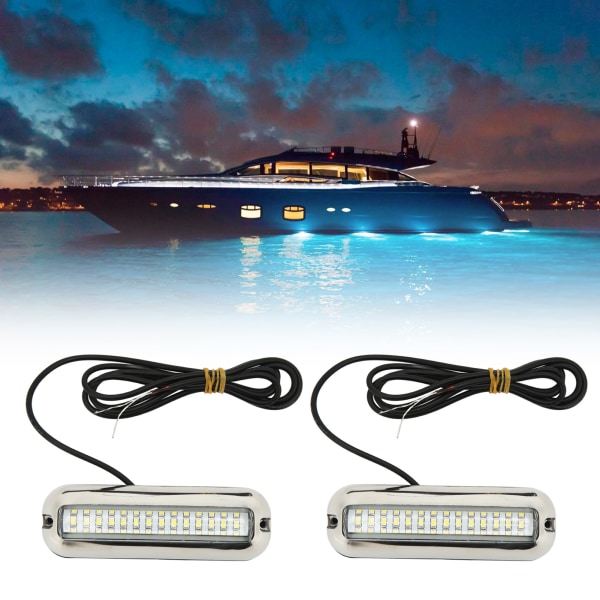 Vedenpitävä Marine LED -venevalo - Sininen, 42 LEDiä, 10-30V DC, Vedenalainen, Tyhjennystulpan valo