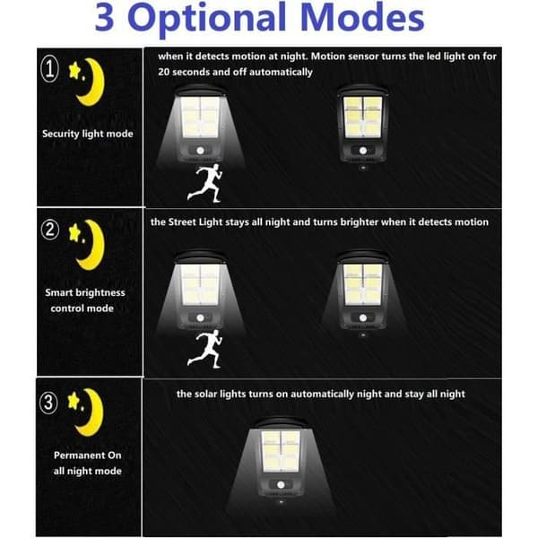 Solljus - RICEEL - 6000LM - Rörelsesensor - IP67 Vattentät - Utomhusträdgård