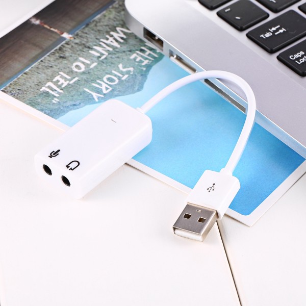 Hvid USB 2.0 Kanal Virtuel 7.1 effekt Xear 3D Lydkort Adapter Til XP