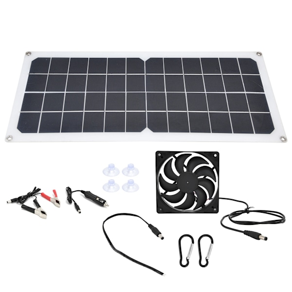 10W solcellepanel med viftesett, doble kvinnelige USB-porter for biler, båter, fly, satellitter